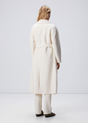 Network Limited Kırık Beyaz Yün Karışımlı Manto - 5