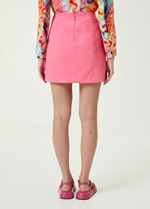 Beymen Club Pink Tree Bark Patterned Mini Skirt - 6