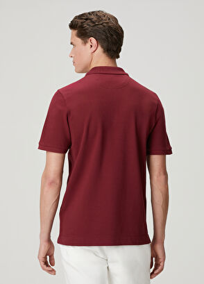 Beymen Club Vişne Comfort Fit Yaka Altı Baskılı Polo T-shirt - 6