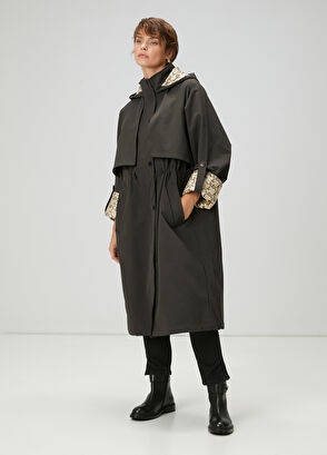 Beymen Club Koyu Haki Kapüşonlu Pardösü - 4