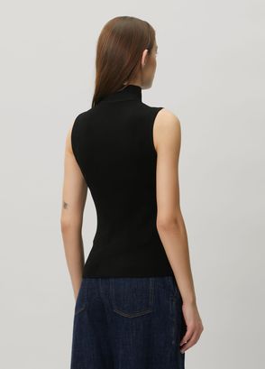Loewe Black Ribbed Sleeveless Blouse - 4
