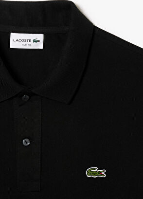 L.12.12 Siyah Slim Fit Kısa Kollu Erkek Polo T-Shirt - Görsel 8