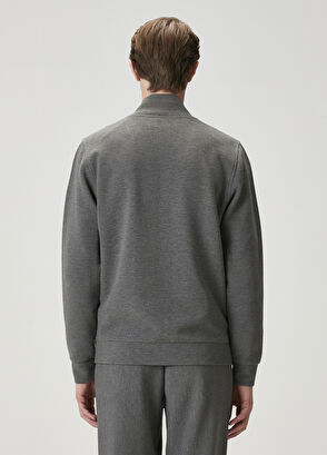 Beymen Club Antrasit Ottoman Dokulu Bomber Sweatshirt - 6