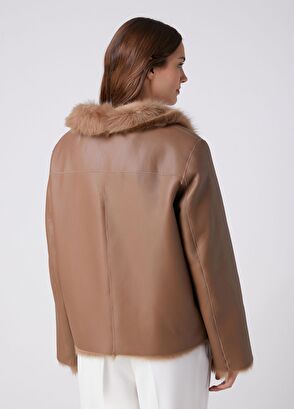 Beymen Club Camel Reversible Leather Jacket - 7