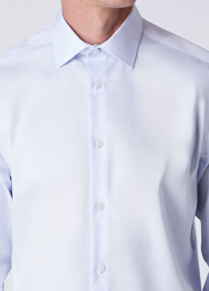 Beymen Club Comfort Fit Mavi Non-iron Twill Gömlek - 7