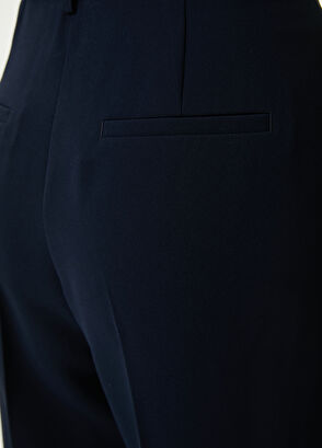 Beymen Club Lacivert Çift Pileli Krep Palazzo Pantolon - 8