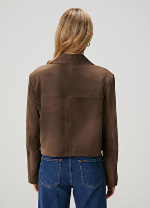 Beymen Club Brown Tumbled Short Leather Jacket - 5