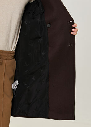 Beymen Club Bordo Kruvaze Palto - 7