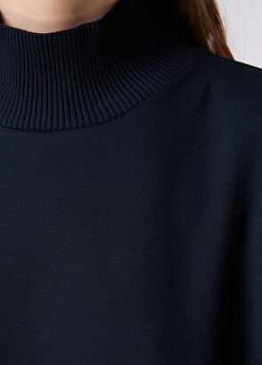 Beymen Club Teal Blue Knit Inserted Sweatshirt - 7