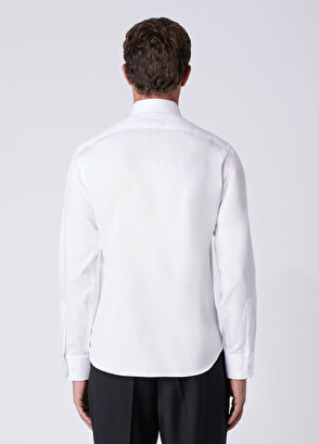 Beymen Club Comfort Fit Beyaz Armürlü Non-iron Gömlek - 6