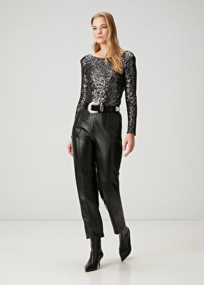 Beymen Club Siyah Payetli Abiye Bluz - 3