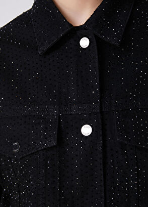 Beymen Club Black Hotfix Oversize Trucker Denim Jacket - 8