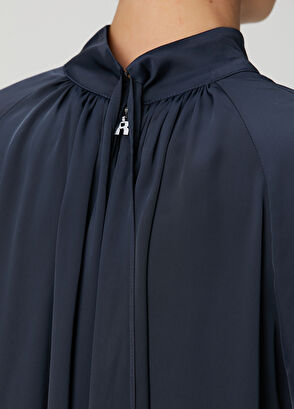 Rotate Birger Christensen Navy Blue Satin Blouse - 6