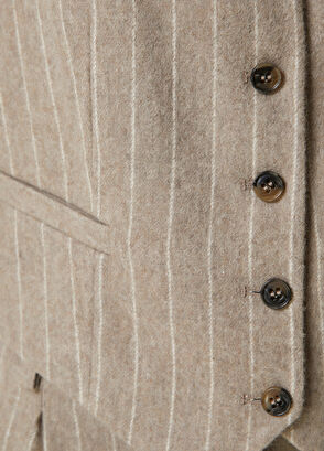 Beymen Club Camel Çizgili Yün Yelek - 6