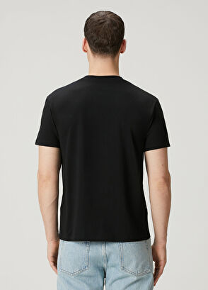 Valentino Regular Fit Siyah Logo Detaylı T-shirt - 4