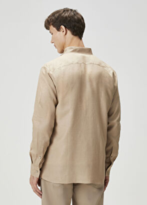 Zegna Bej Keten Gömlek - 4