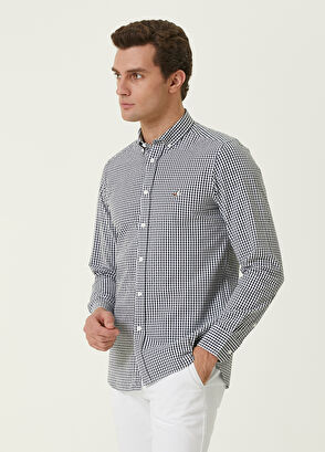 Beymen Club Slim Fit Lacivert Pötikare Desenli Gofreli Gömlek - 3