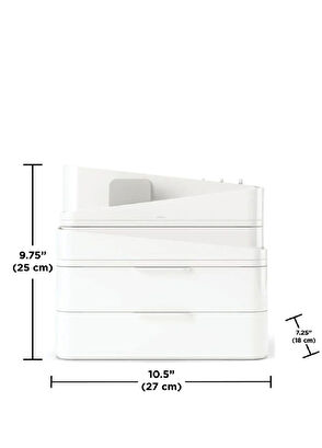 Umbra Glam Büyük Beyaz Gri̇ Organi̇zatör - 8