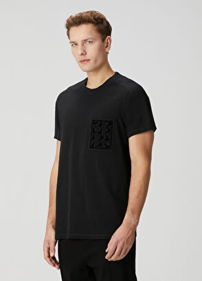 Beymen Club Siyah Cebi Logo Baskılı T-shirt - 4
