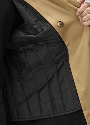 Beymen Club Beige Inner Vest Detailed Organic Cotton Overcoat - 8