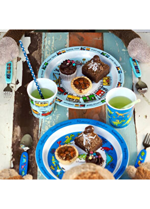 Tyrrell Katz Dino Melamin Çocuk Mama Tabağı ve Mama Kasesi Seti - 5