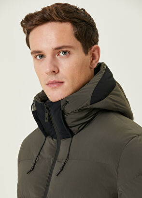 Beymen Club Haki Kapüşonlu Puff Mont - 6