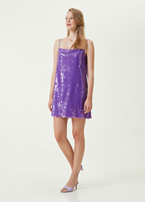 Beymen Club Lilac Embroidered Mini Cocktail Dress - 3