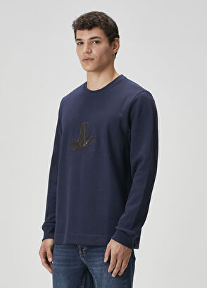 Beymen Club Lacivert Logo Detaylı Uzun Kollu T-shirt - 4