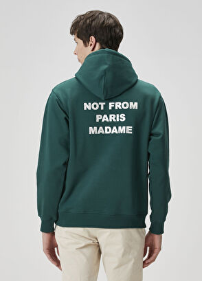 Drôle De Monsieur Koyu Yeşil Kapüşonlu Logolu Sweatshirt - 4