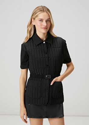 Beymen Club Siyah Kapitoneli Yelek - 5