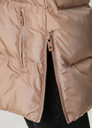 Beymen Club Açık Kahverengi Kapüşonlu Puff Mont - 5