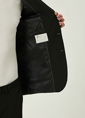 Beymen Club Slim Fit Drop 6 Siyah Gofreli Takım Elbise - 8
