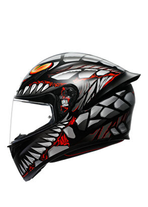 Agv K1 S E2206 Lyzard Matt Black Grey Red Unisex Kapalı Motosiklet Kaskı - 5