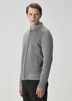 Beymen Club Grey Cachet Garnish Wool Bomber Knit Coat - 5
