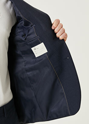 Beymen Club Drop 6 Mikro Desenli Lacivert Yün Takım Elbise - 9