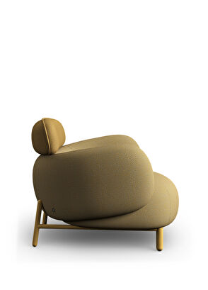 Borbo Moby Low Sarı Metal Ayaklı Berjer - 4