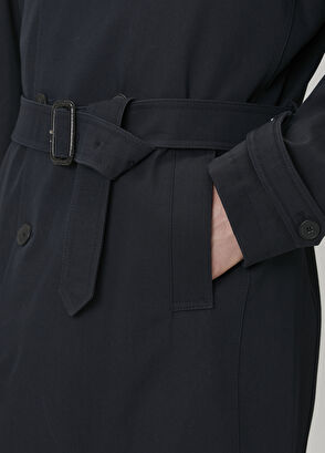 Beymen Club Navy Inner Vest Detailed Organic Cotton Overcoat - 7