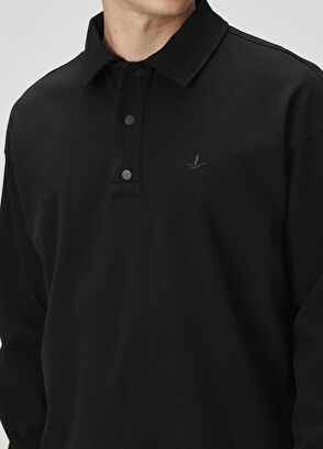 Beymen Club Siyah Polo Yaka Oversized Sweatshirt - 6