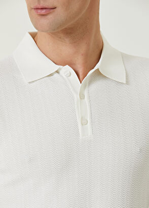 Beymen Club Ekru Polo Yaka Dalga Jakarlı Kısa Kollu Triko - 6