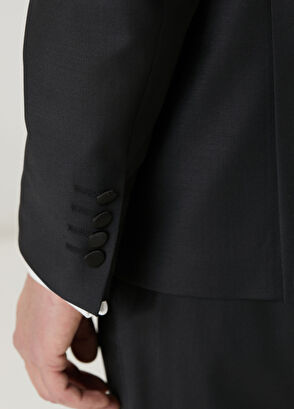 Beymen Club Siyah Yün Kruvaze Smokin - 8