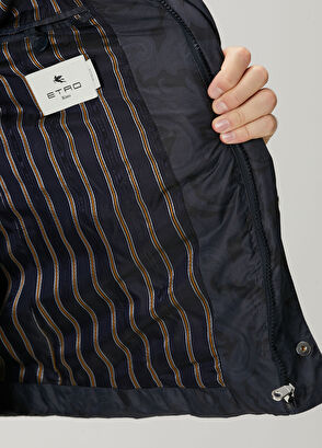 Lacivert Desenli Kapitoneli Mont - Görsel 10