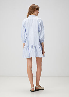 Beymen Club Mavi Çizgili Mini Elbise - 5