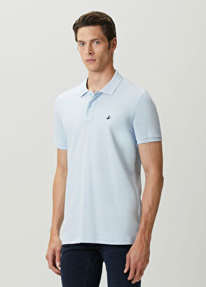 Beymen Club Açık Mavi Polo Yaka Düğmeli T-shirt - 3