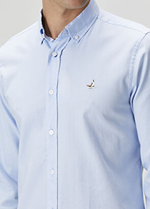 Beymen Club Slim Fit Light Blue Oxford Shirt - 7