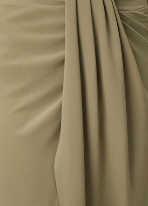 Beymen Club Açık Haki Drapeli Midi Anvelop Etek - 6
