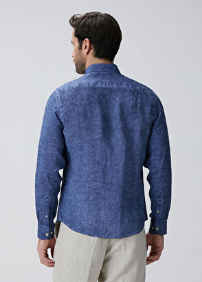 Network Lacivert Keten Gömlek - 6