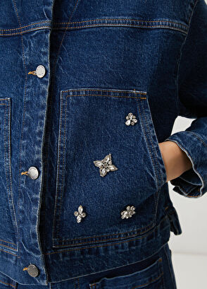 Beymen Club Indigo Taşlı Denim Ceket - 7