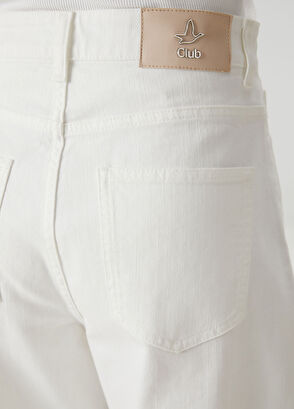 Beymen Club Mom Fit Kırık Beyaz Boncuk Nakışlı Jean Pantolon - 6