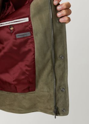 Brunello Cucinelli Khaki Suede Coat - 8