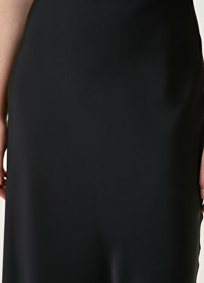 Beymen Club Siyah Midi Evaze Saten Etek - 4